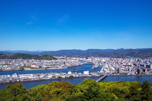 五台山から高知市街を展望